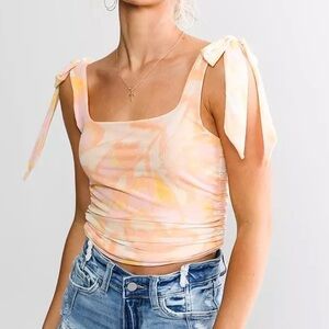 Free people Small Avenue top tank shirt orange pink